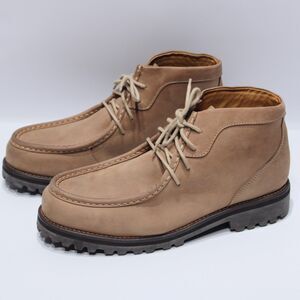 Orvis Brown Leather Moc Toe Chukka Boots Hiking Fishing Men Size 12 - Light Wear